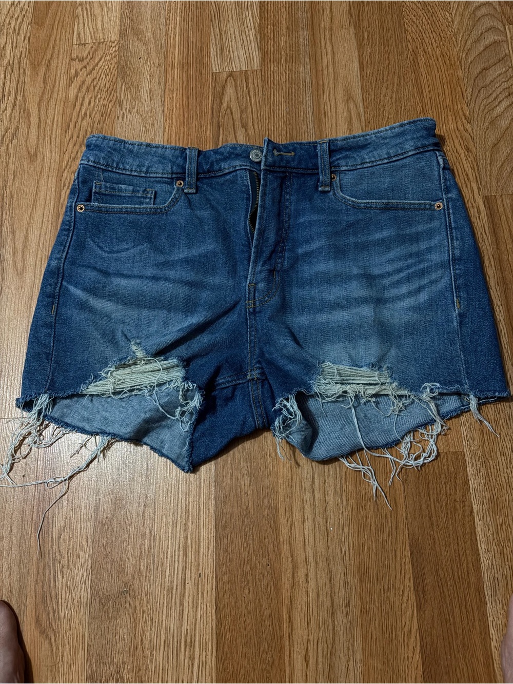 Old Navy Dark Blue Distressed Denim Cutoff Shorts